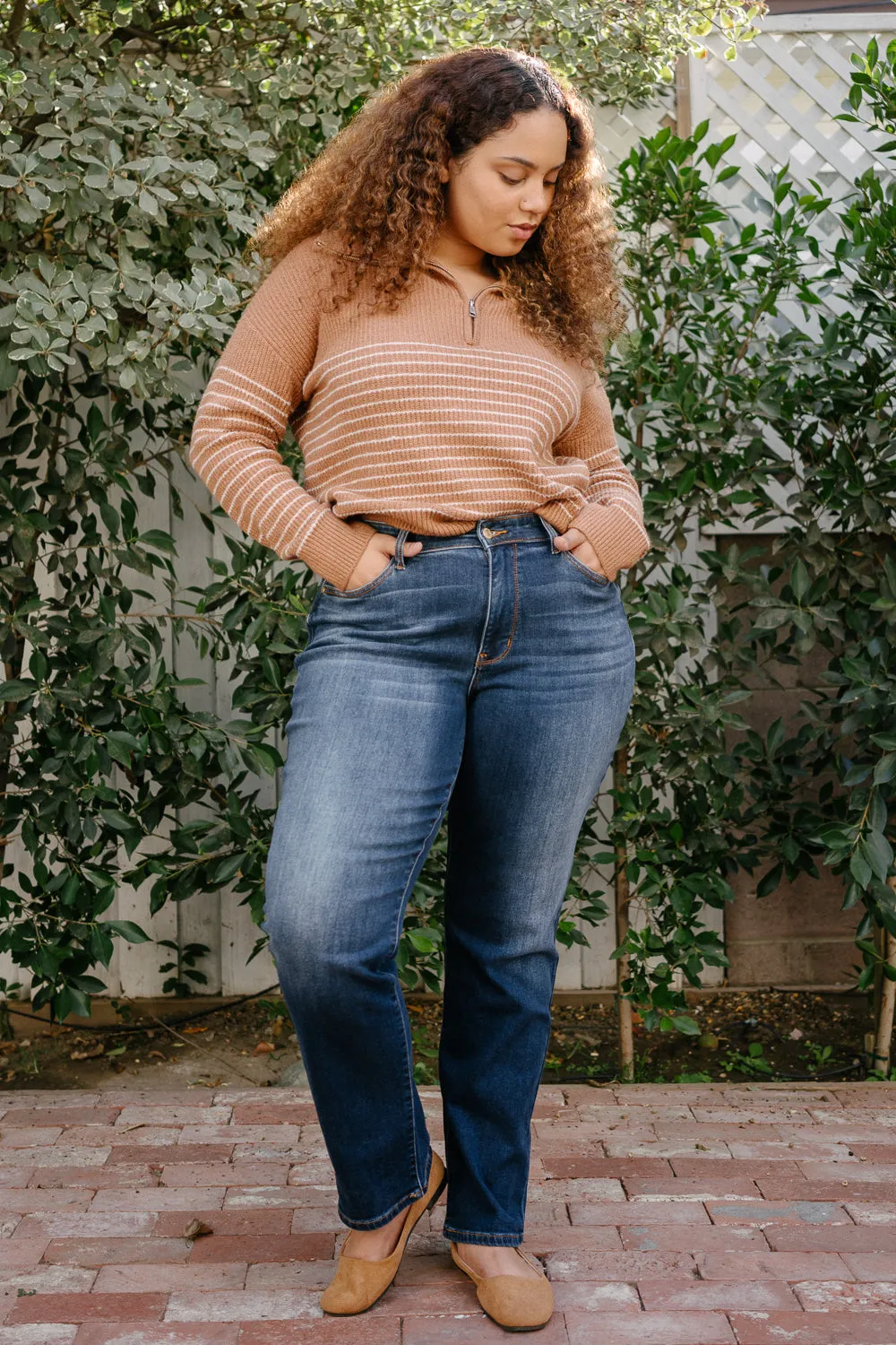 Tracy Vintage Wash Thermal Straight Fit - PLUS