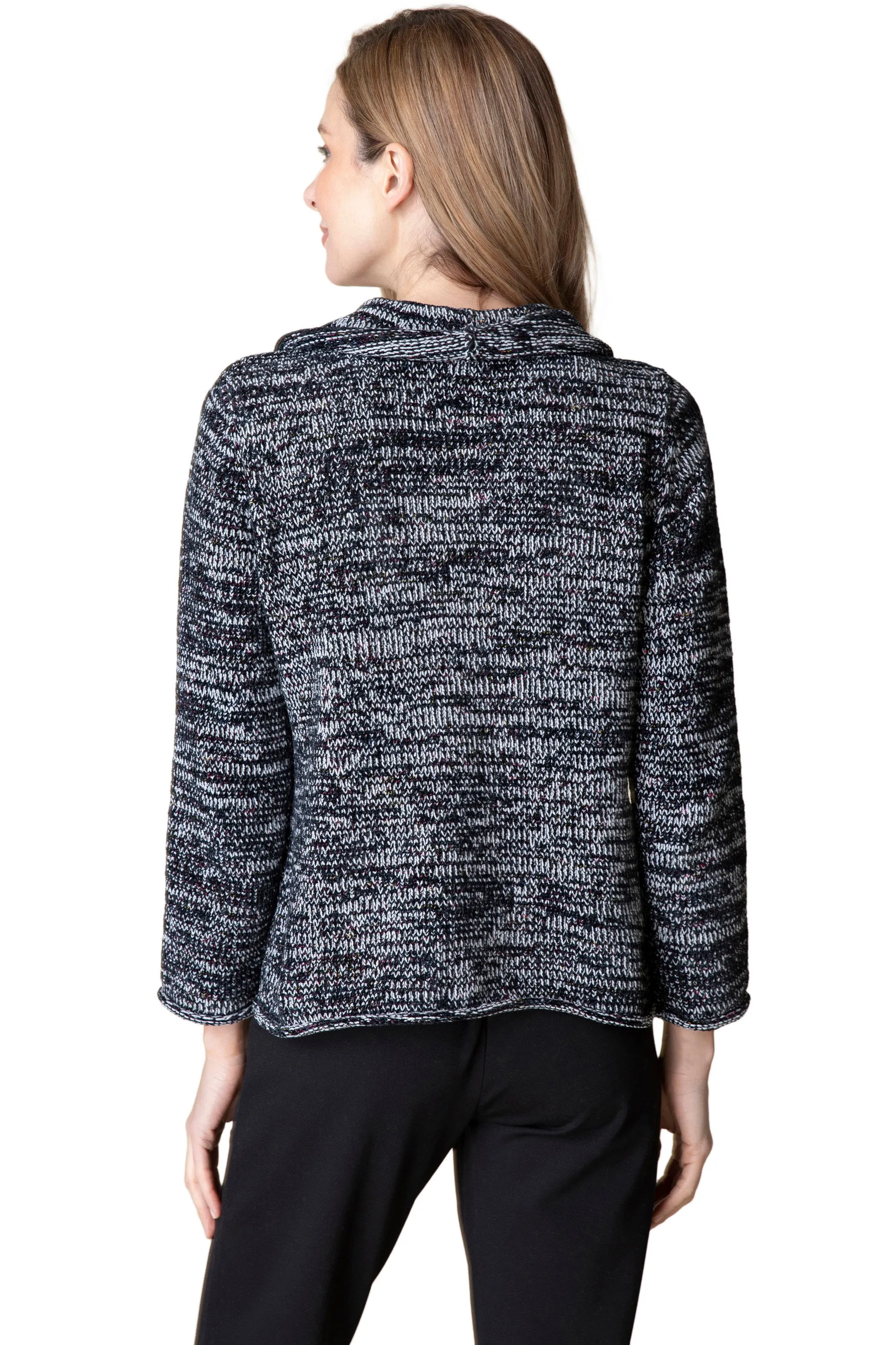 Tweedy Chenille Cowl Sweater