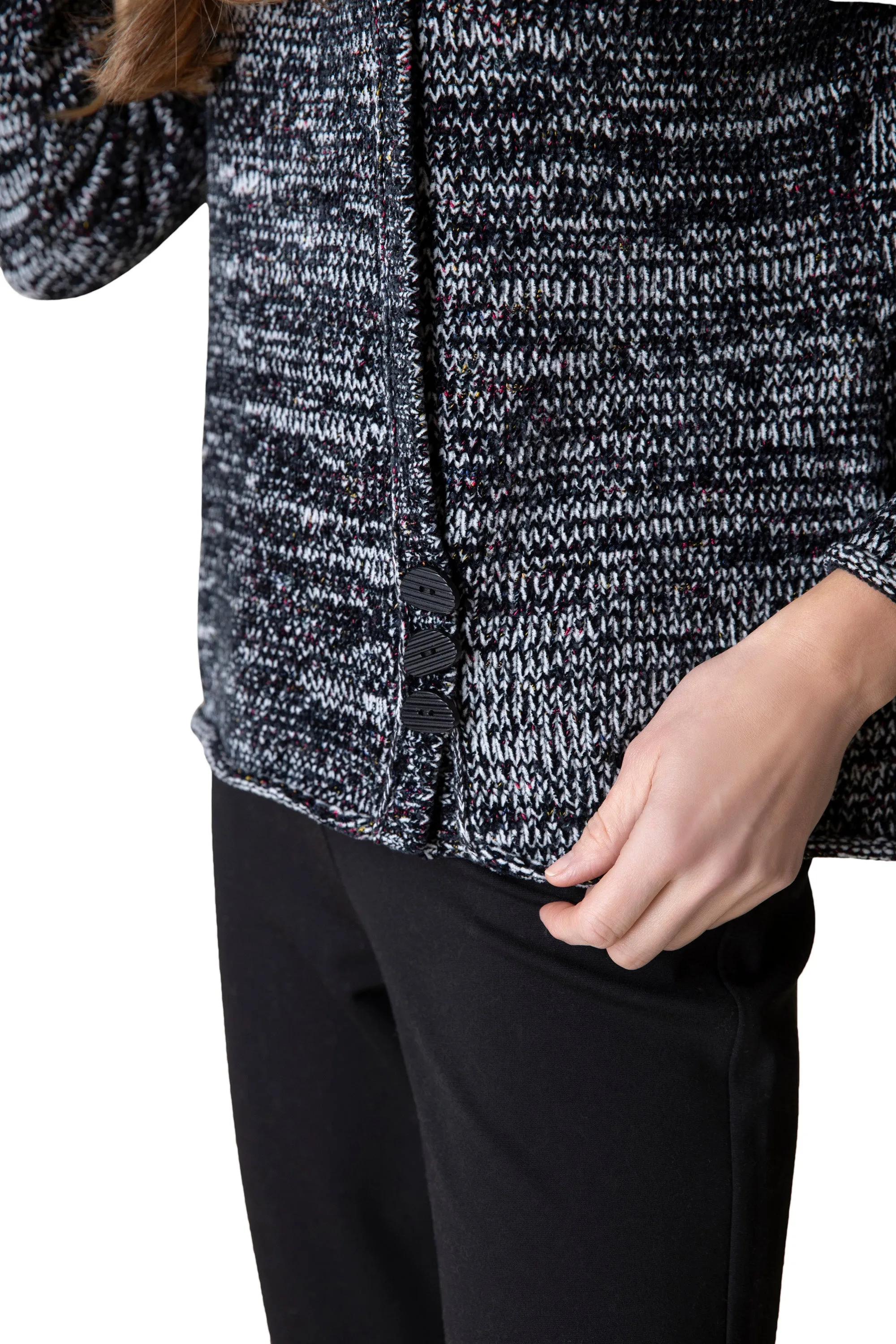 Tweedy Chenille Cowl Sweater
