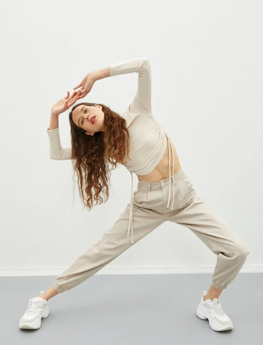 Twill Jogger Pants in Dune