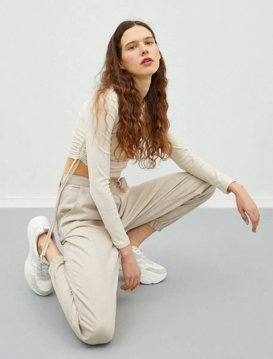 Twill Jogger Pants in Dune