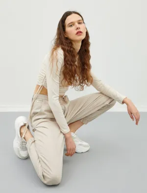 Twill Jogger Pants in Dune