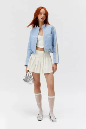 UO Jordan Faux Leather Fitted Racer Moto Jacket by TJS