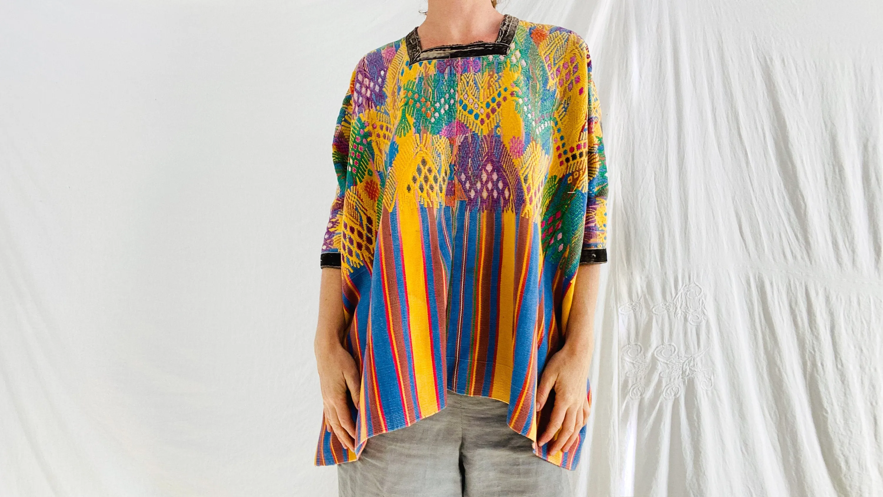 Vintage Guatemalan Huipil. San Juan Sacatepequez. Hand-woven