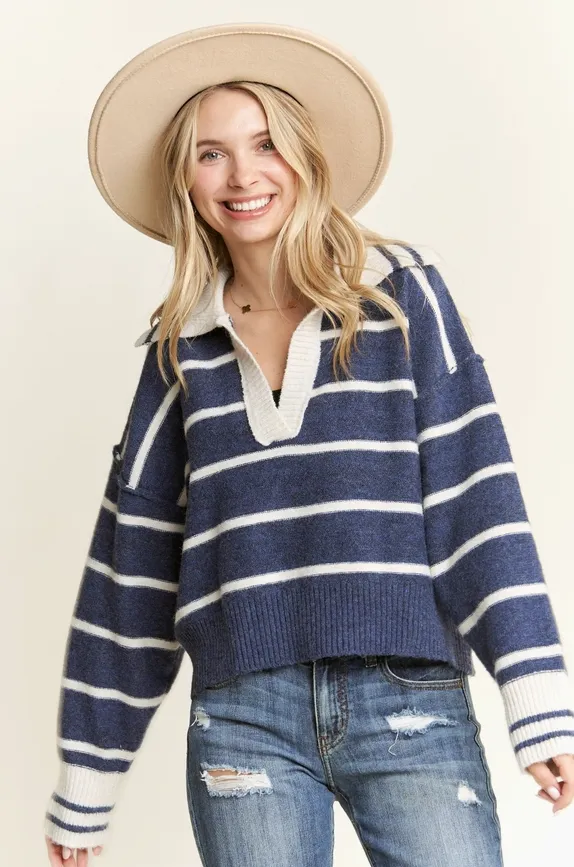Vivid Horizon Polo Sweater