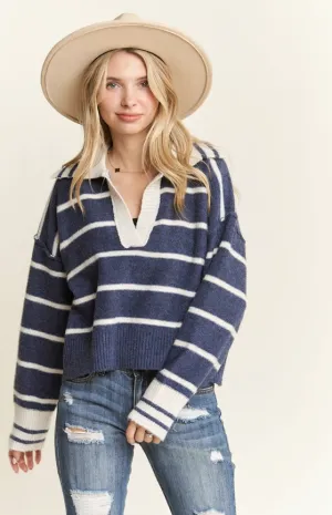 Vivid Horizon Polo Sweater