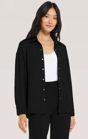 WFH Modal shirt jacket in black