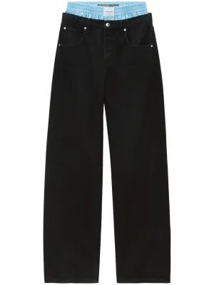 Wide Leg Black Jeans with Rivets
