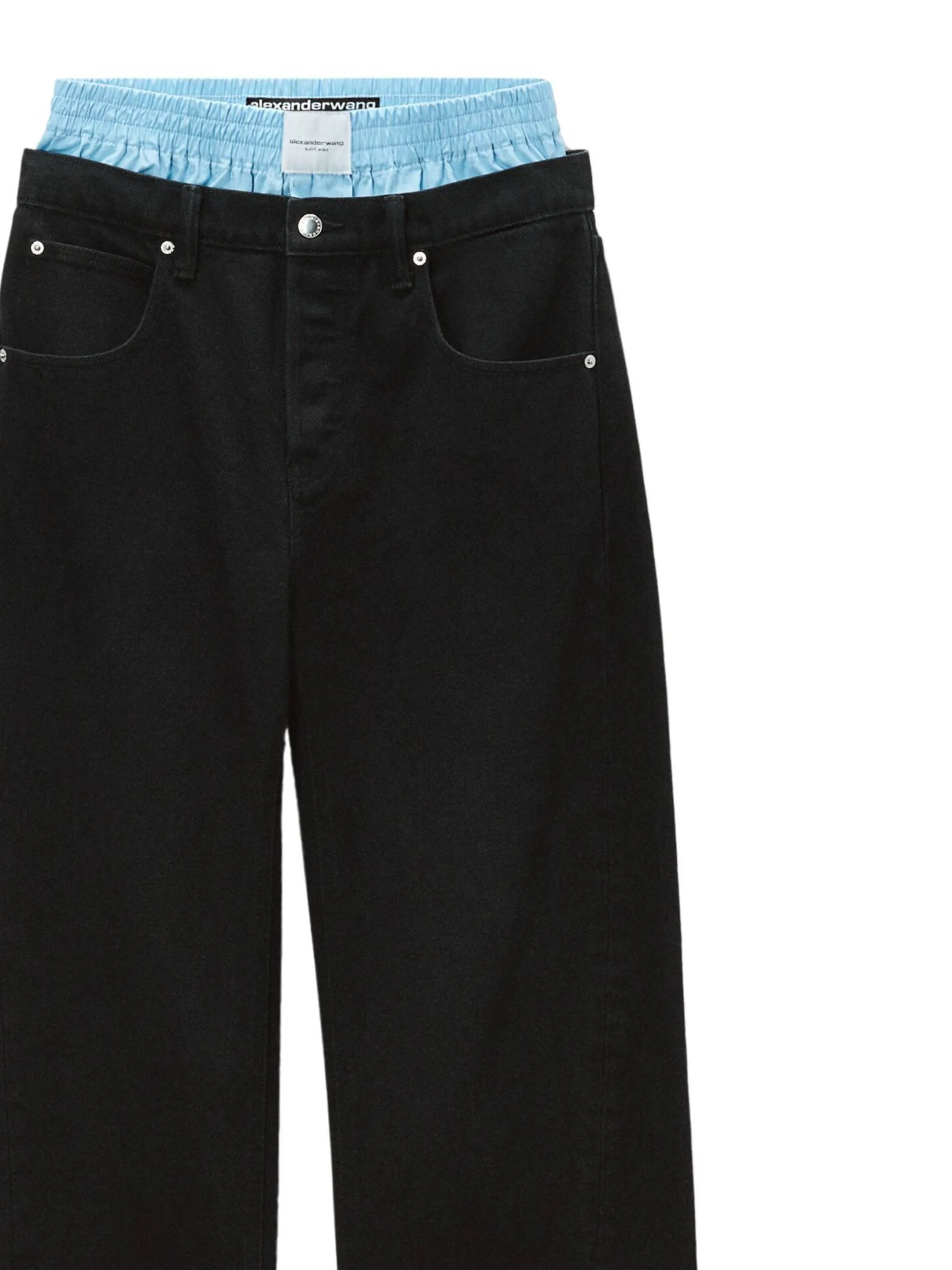 Wide Leg Black Jeans with Rivets