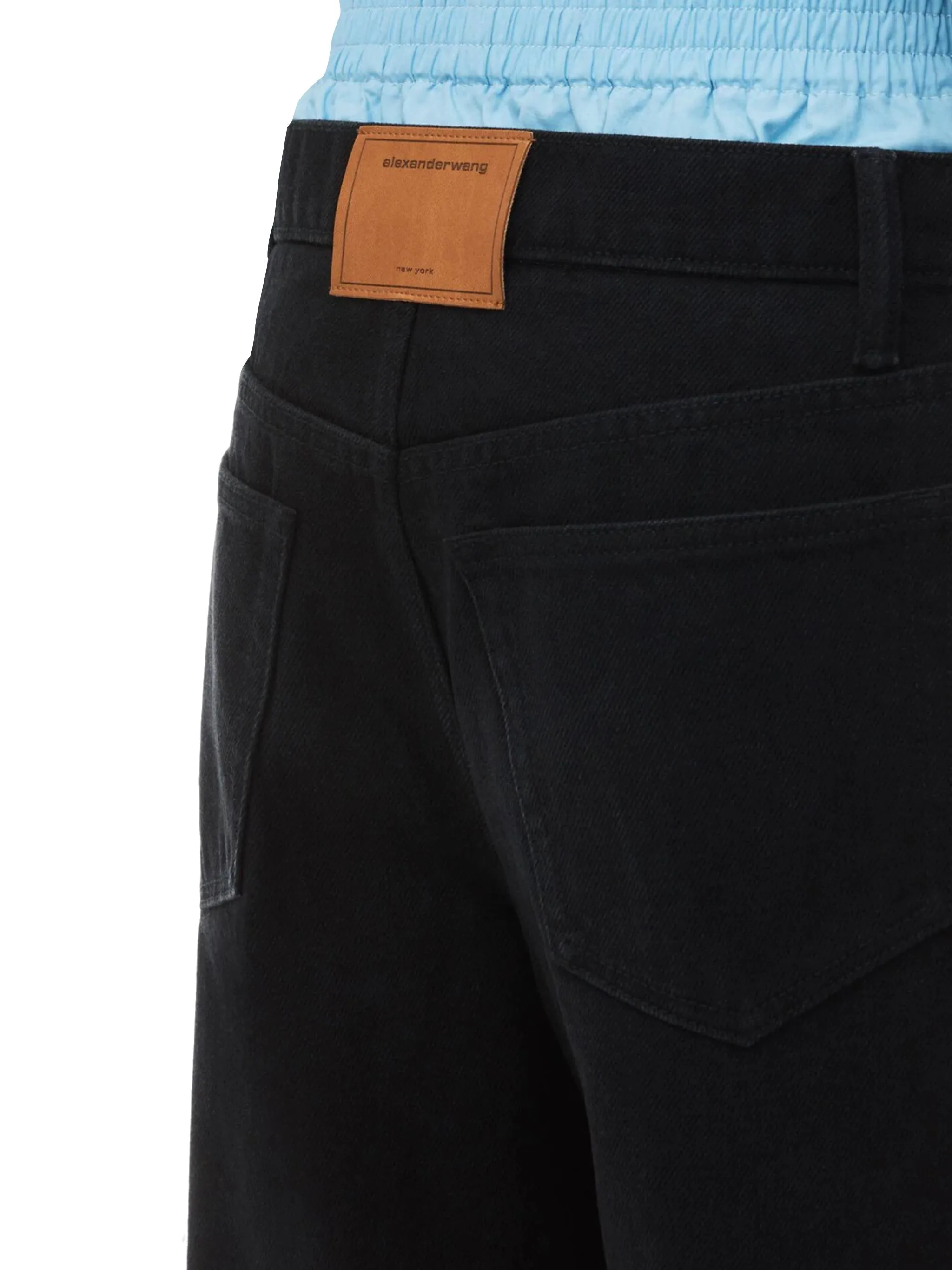 Wide Leg Black Jeans with Rivets