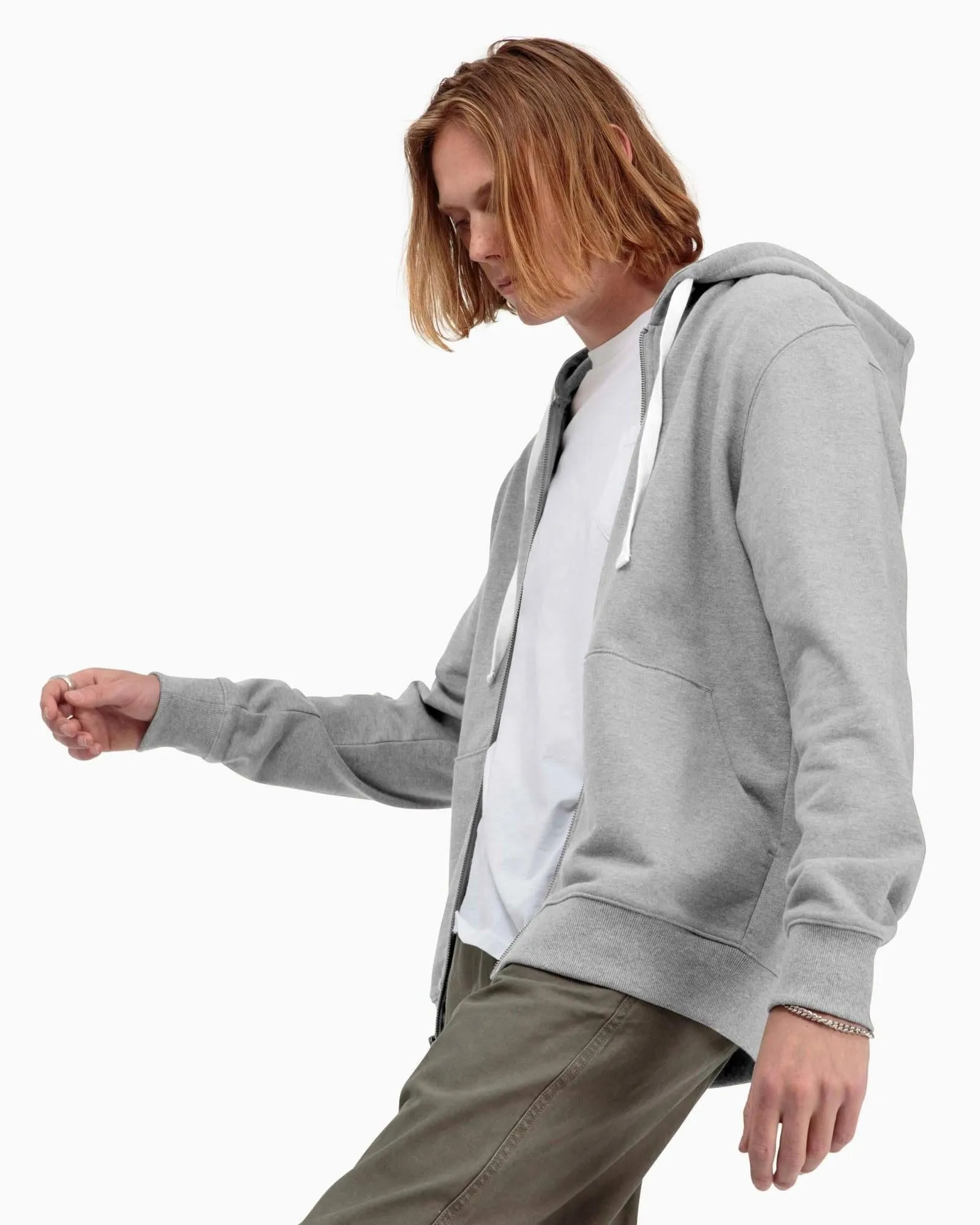 Zip Fleece Hoodie (Heather Grey)