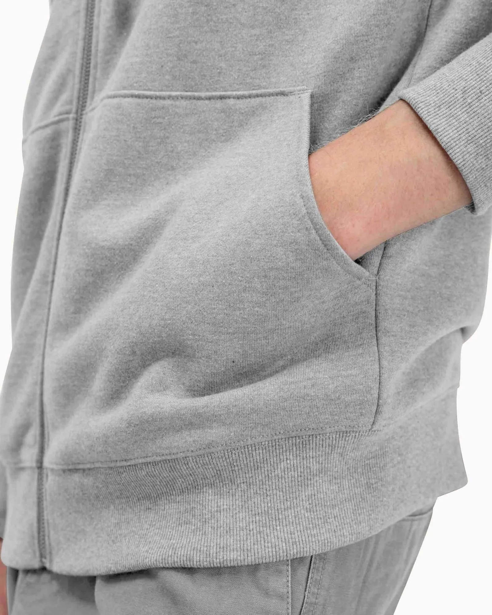 Zip Fleece Hoodie (Heather Grey)