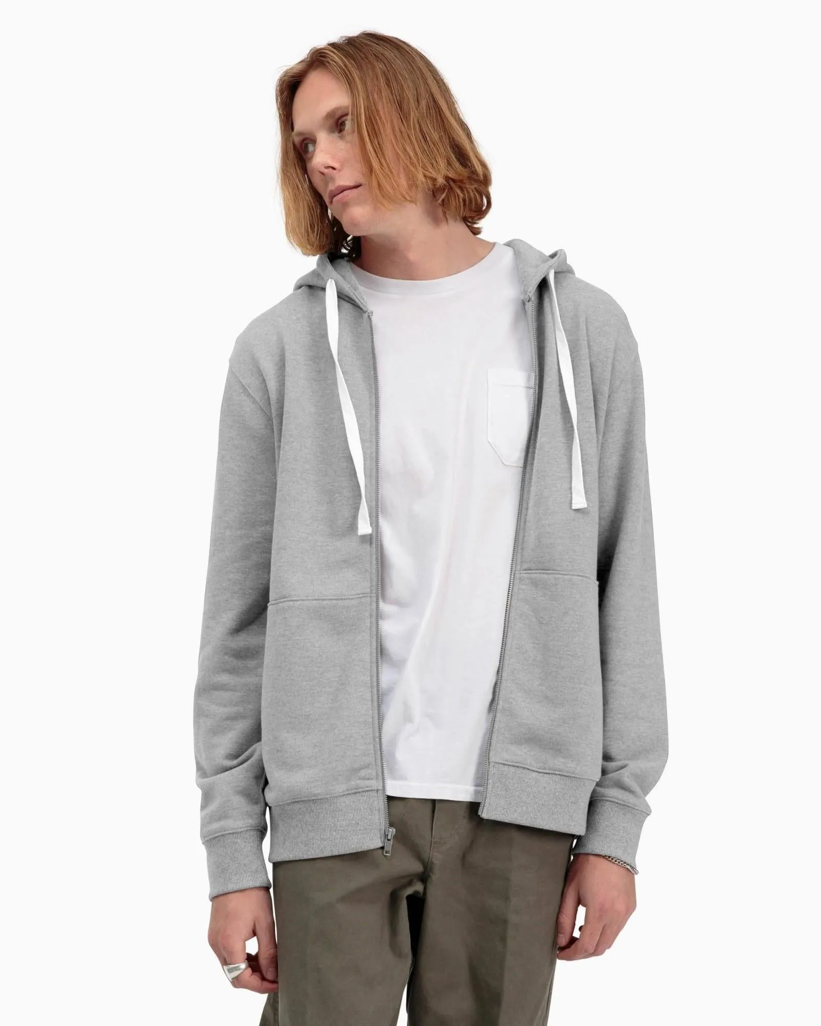 Zip Fleece Hoodie (Heather Grey)