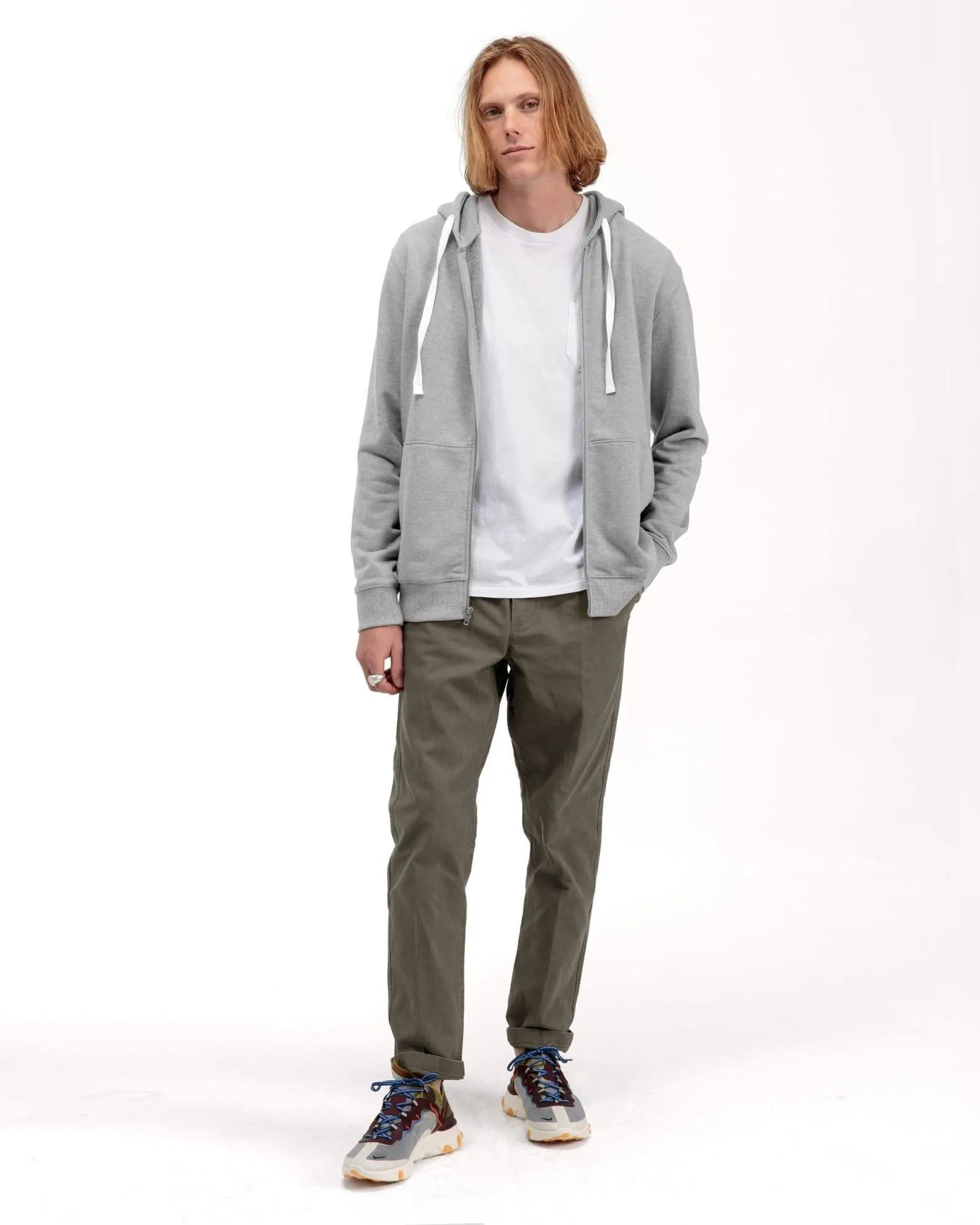 Zip Fleece Hoodie (Heather Grey)